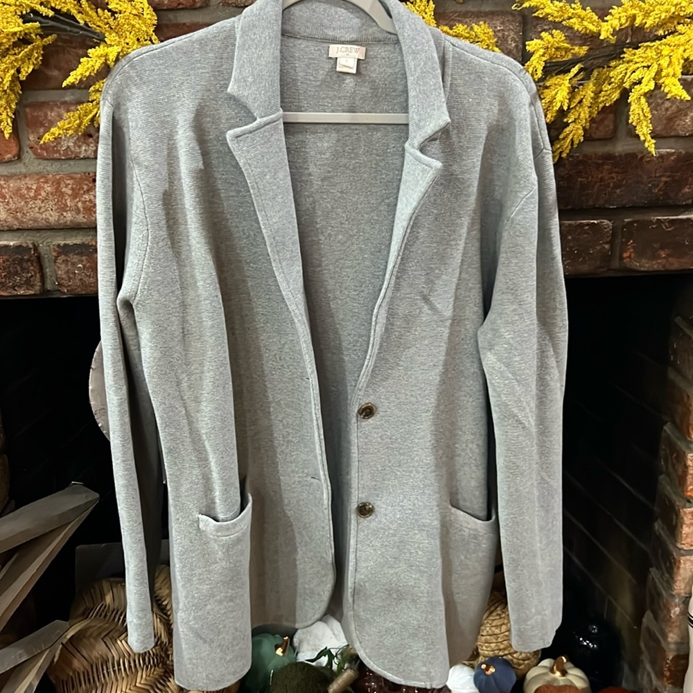 J. Crew Light Gray Knit Blazer